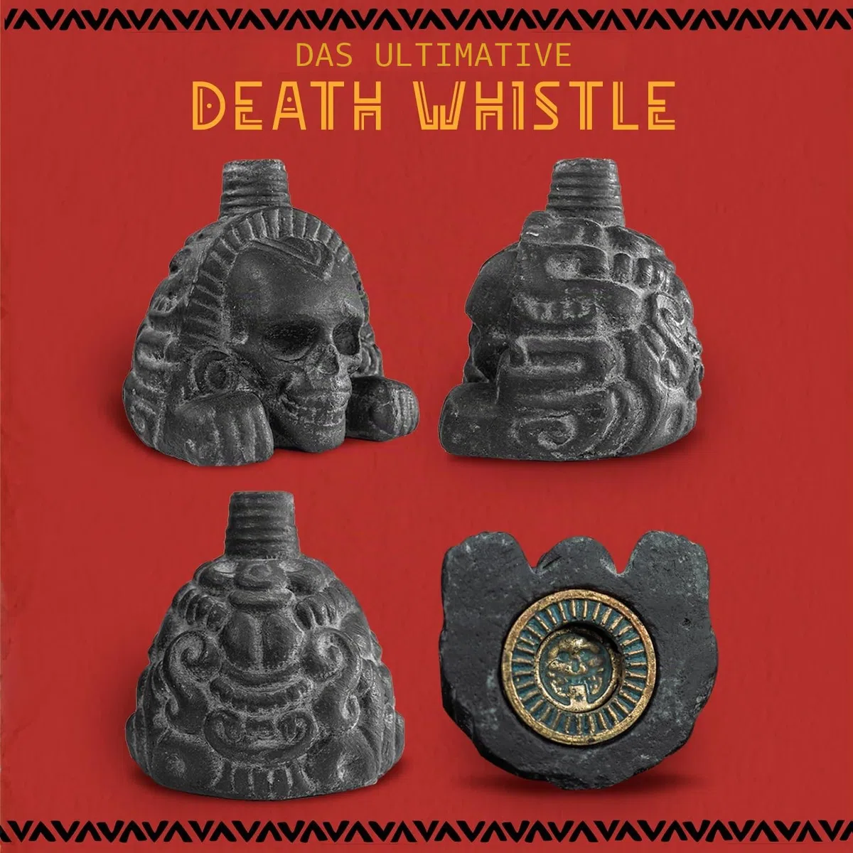 ITZCOEHUA Real Screaming Aztec Death Whistle (Obsidian Black) - lauteste authentische menschliche Klangschreie über 125 Dezibel