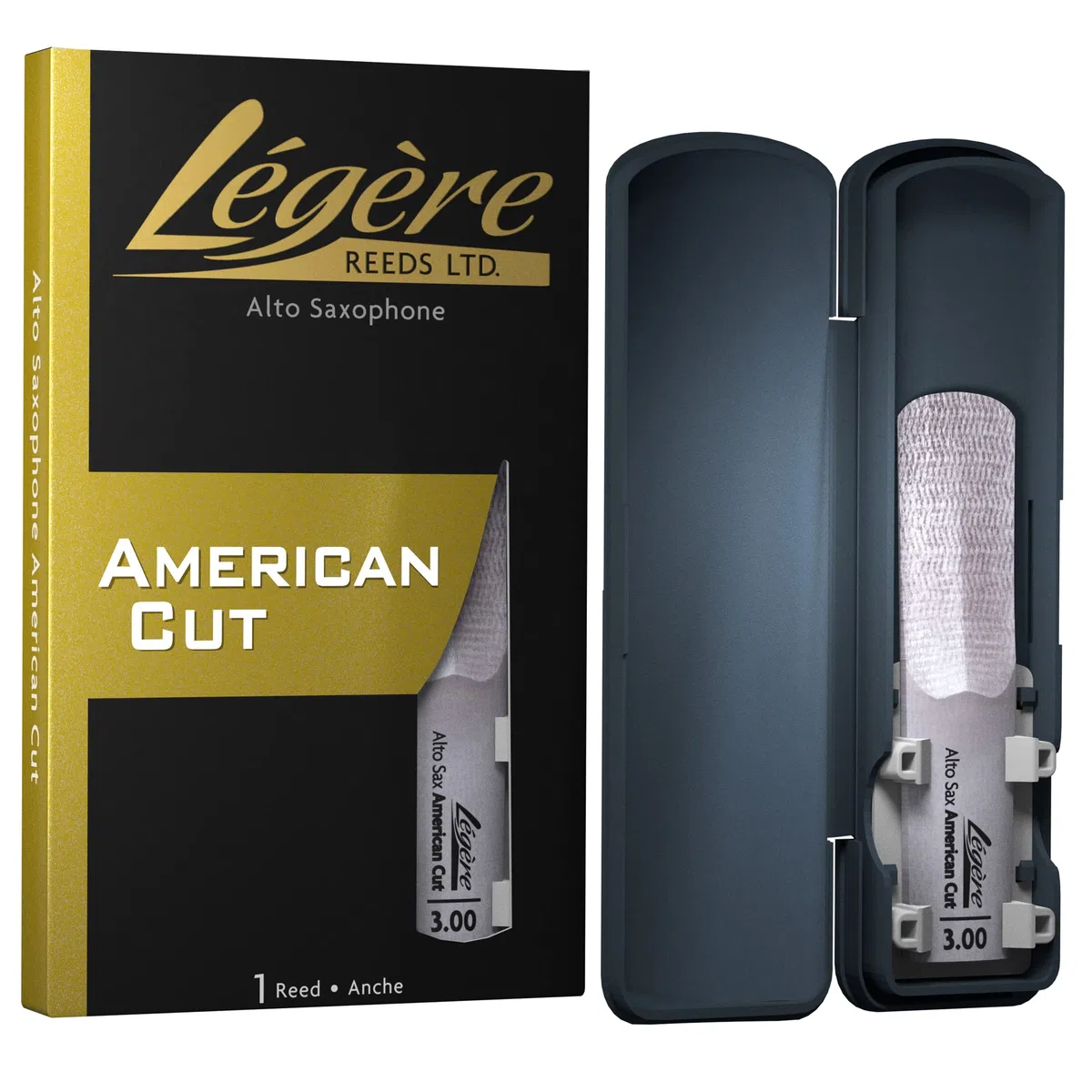 Légère Reeds - Altsaxophonblatt, American Cut, Blattstärke 3.00 (ASA3.00) - Hochwertiges synthetisches Holzblasrohr