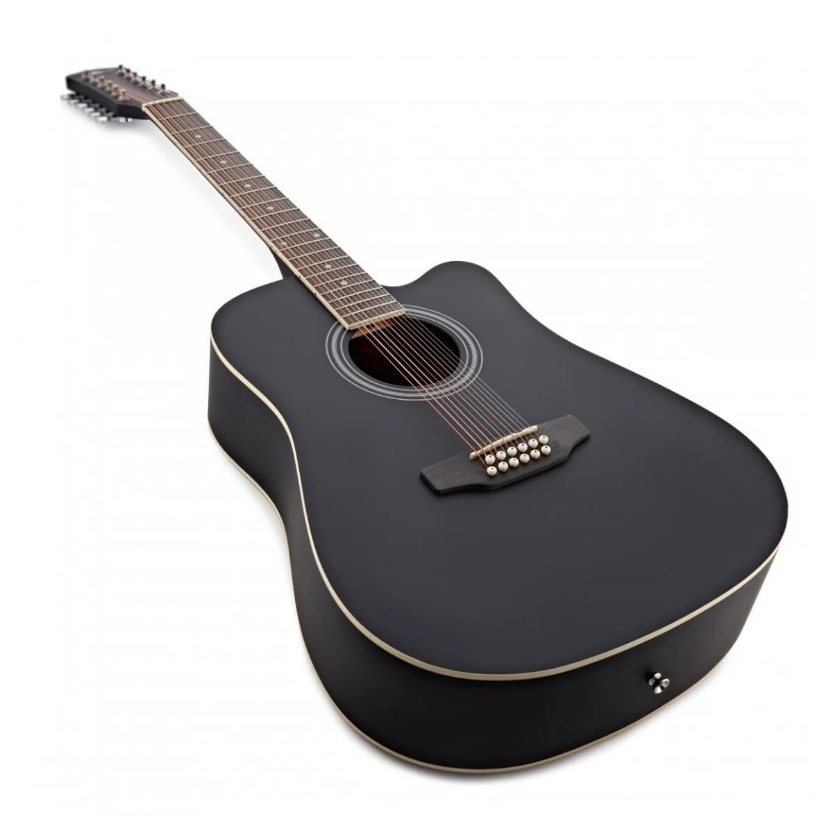 Dreadnought 12-saitige Akustikgitarre von Gear4music schwarz
