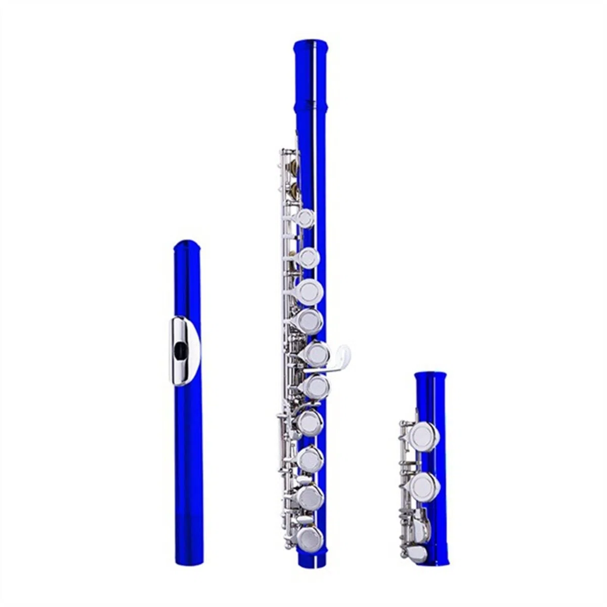 Blaue Flöte 16-Loch-Weißkupfer Vernickelte Flöte C-Stimmung Anfänger-Flöteninstrument Flöteninstrument