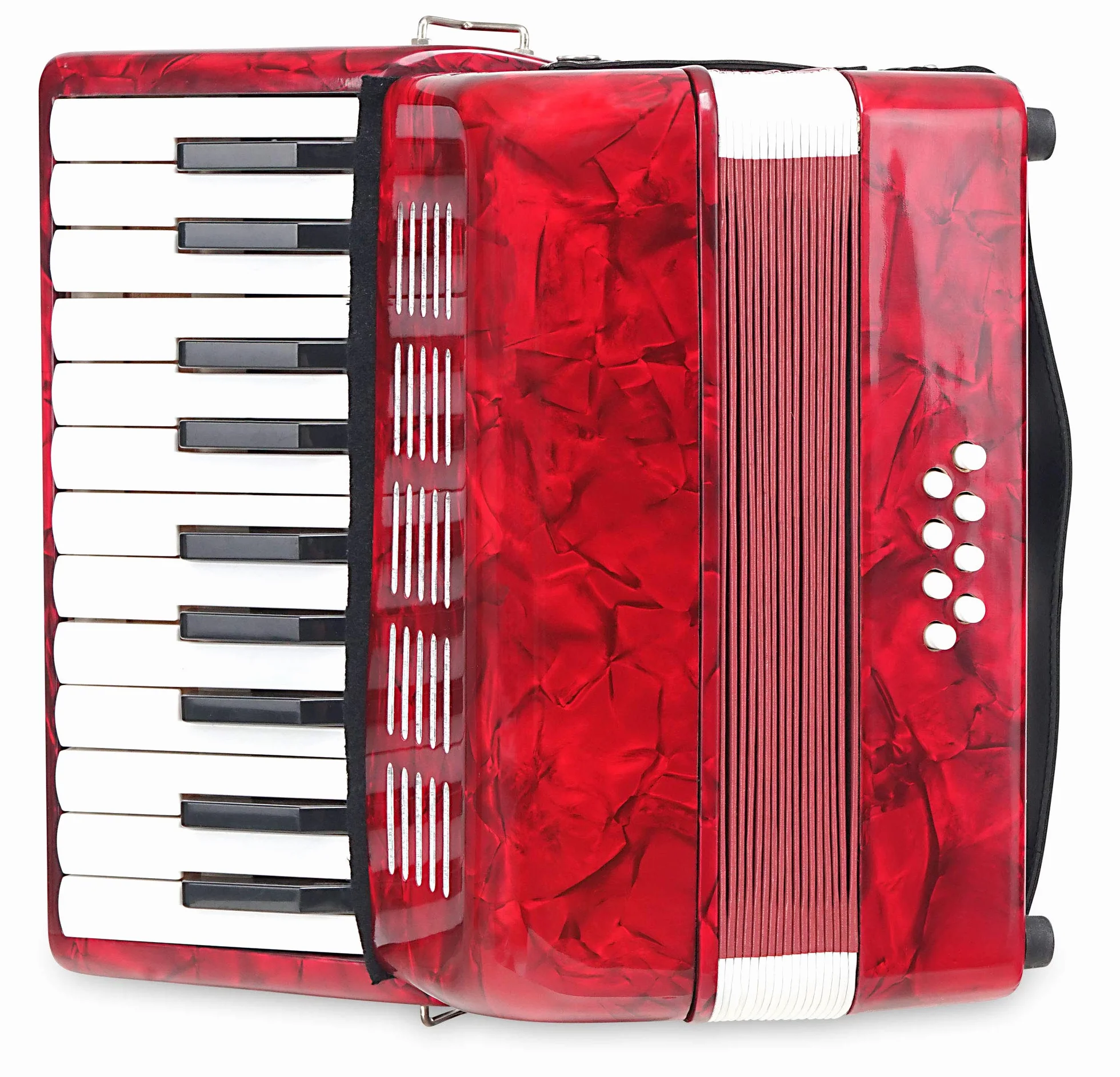 Classic Cantabile Secondo Junior 8-Bass Akkordeon (22 Diskanttasten, 8-Basstasten, inkl. Tragerriemen und Gigbag) rot