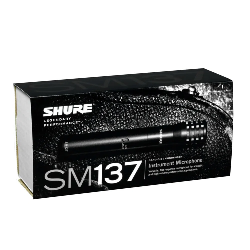 Shure SM137 Kleinmembran-Kondensatormikrofon für Instrumente, mit Nierencharakteristik, extrem dünner Membran und Class-A-Vorverstärker