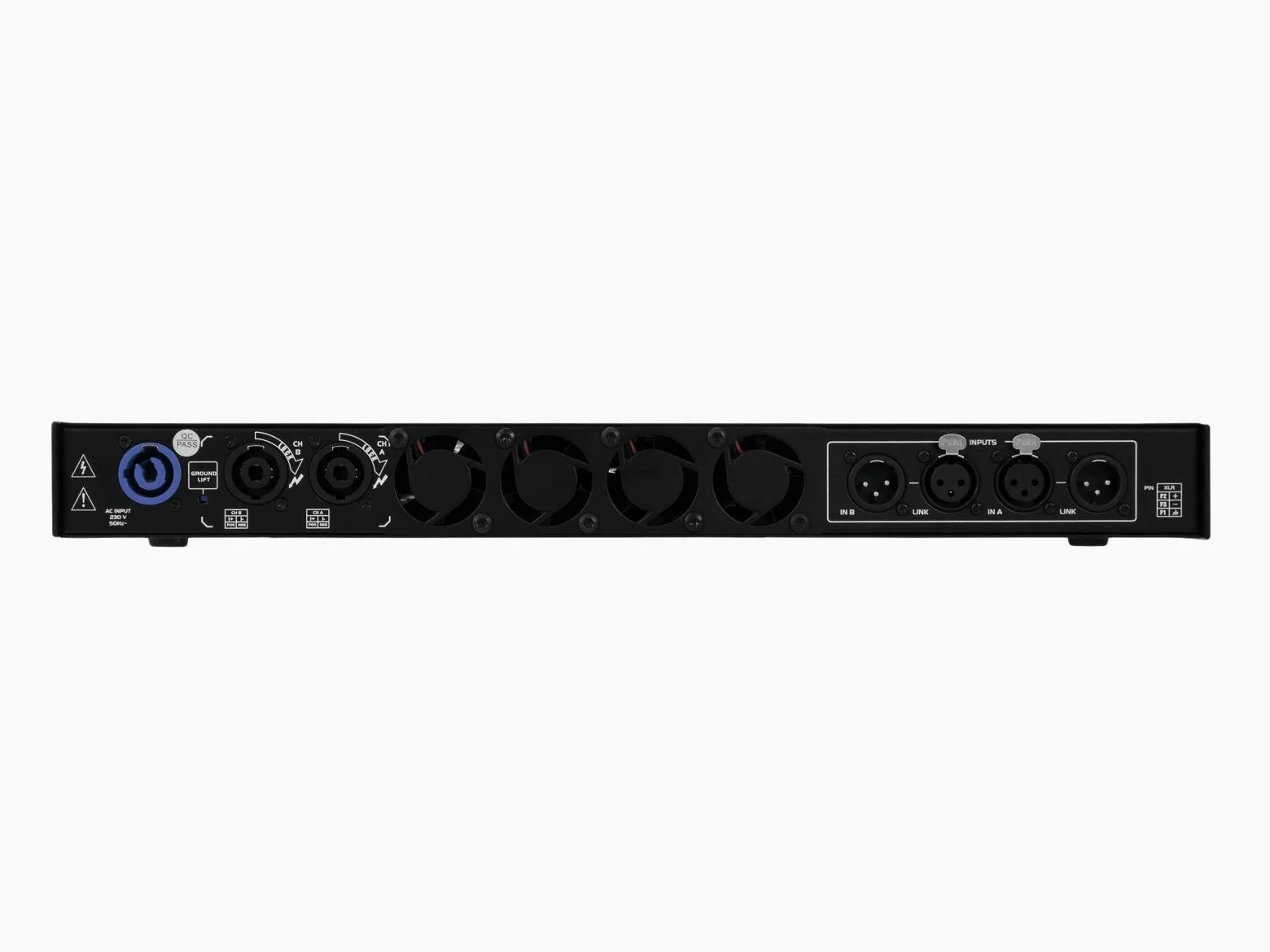 Omnitronic XDA-2402 Class-D-Verstärker | Stereo-PA-Verstärker mit Schaltnetzteil, 2 x 1200 W / 4 Ohm, 2 x 880 W / 8 Ohm | Geringes Gewicht und Bauhöhe durch integriertes Schaltnetzteil