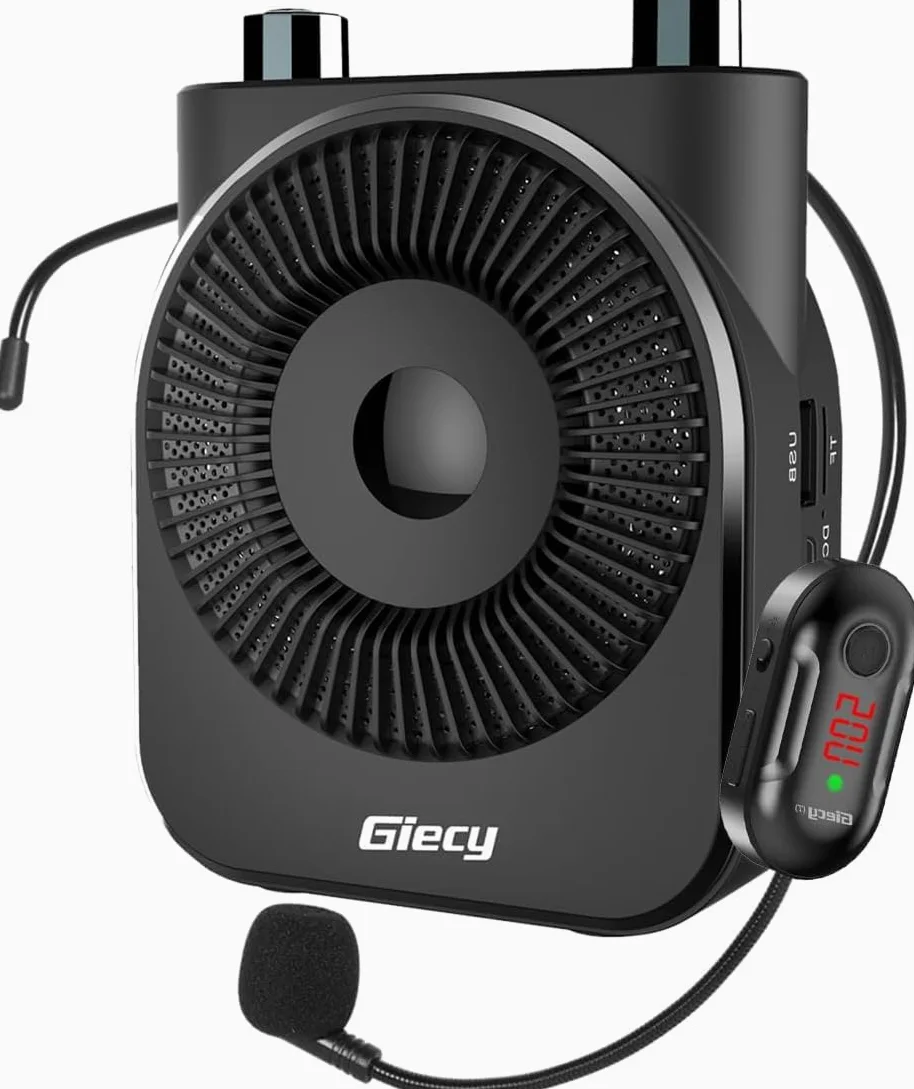 Sprachverstärker mit kabellos UHF Headset-Mikrofon, 2600mAh Akku, Lange Betriebszeit, freihändig für Lehrer, Führungen, Outdoor-Aktivitäten