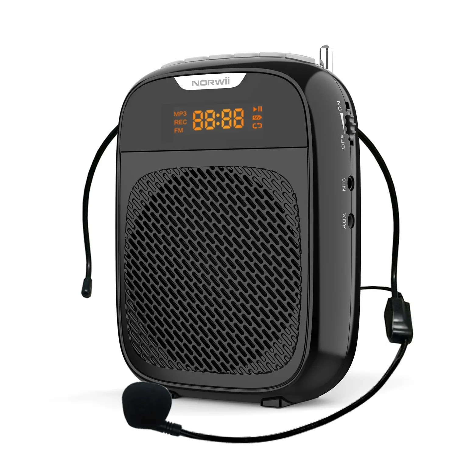 Norwii S328 Mini Stimme Verstärker 4000mAh Tragbare Wiederaufladbare Bluetooth Wiederaufladbarer Sprachverstärker Kabel Kopfhörer und Taille, PA-System Persönliche Stimme Verstärker für Lehrer, Führer
