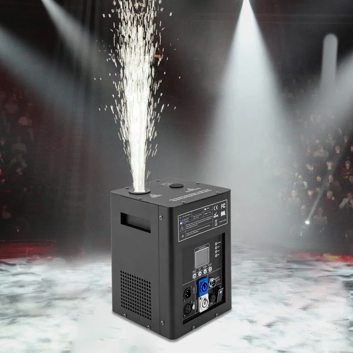 Pyrotechnikmaschinen 600W Bühneneffekt Feuerwerk Maschine DMX/Fernbedienung/LCD Spezialeffekt Feuerwerksmaschine für Partys, Bühnendekorationen, Hochzeiten