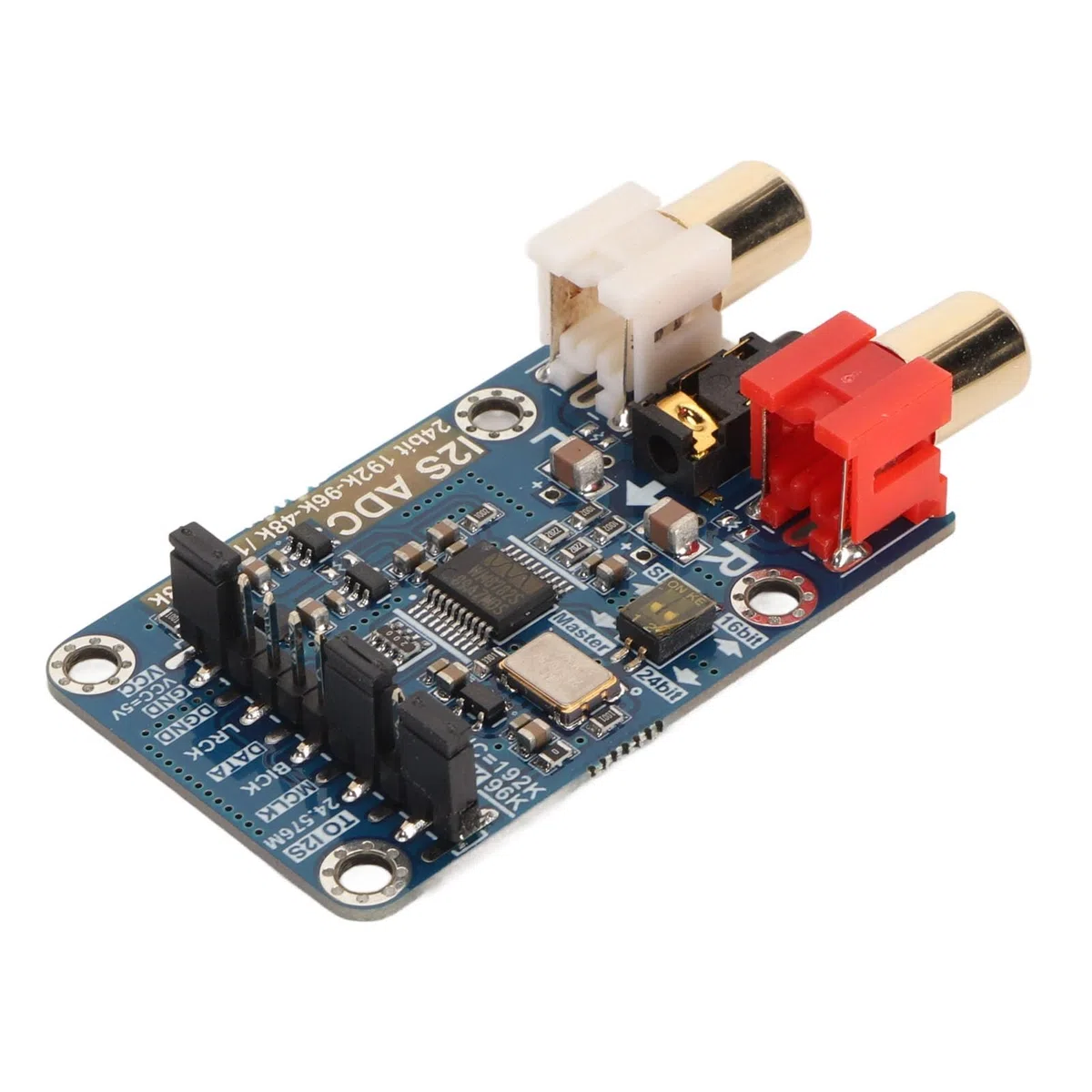 I2S ADC Card Modul Digitaler I2S ADC Decoder 24bit 192K 96K Master-Slave-Modus mit 3,5-mm-Eingang für Verlustfreie Audiosignalkonvertierung