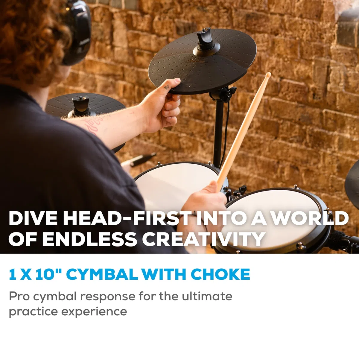Alesis Drums Nitro Max Expansion Pack - E-Drum Set Erweiterung für Nitro Max Kit mit Mesh Tom Pad, 10" Becken mit Choke und Verbindungskabeln