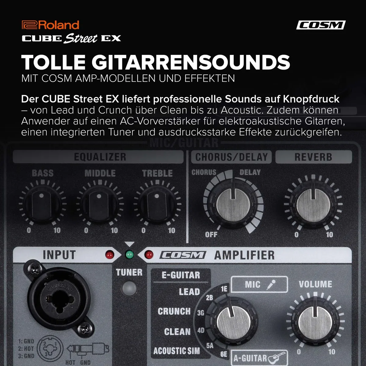 Roland Cube Street EX | Batteriebetriebener 50W Stereoverstärker | Transparenter, dynamischer Sound | Ideal für Outdoor-Performances | Anschluss von Mikrofonen, Instrumenten & Audiogeräten