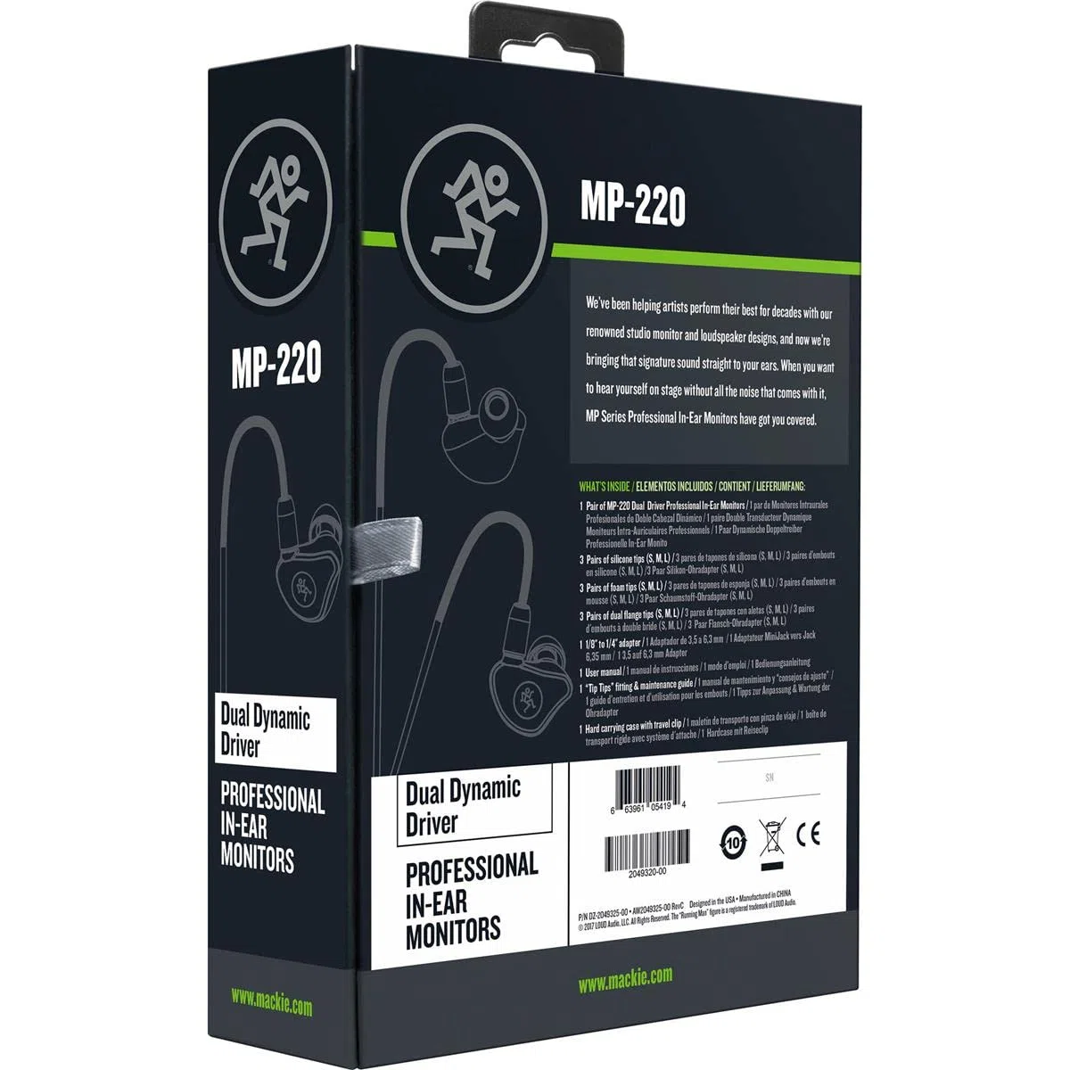 Mackie MP-220 In-Ear-Monitore (IEMs) mit Schallisolierung und arretierbaren MMCX-Steckern