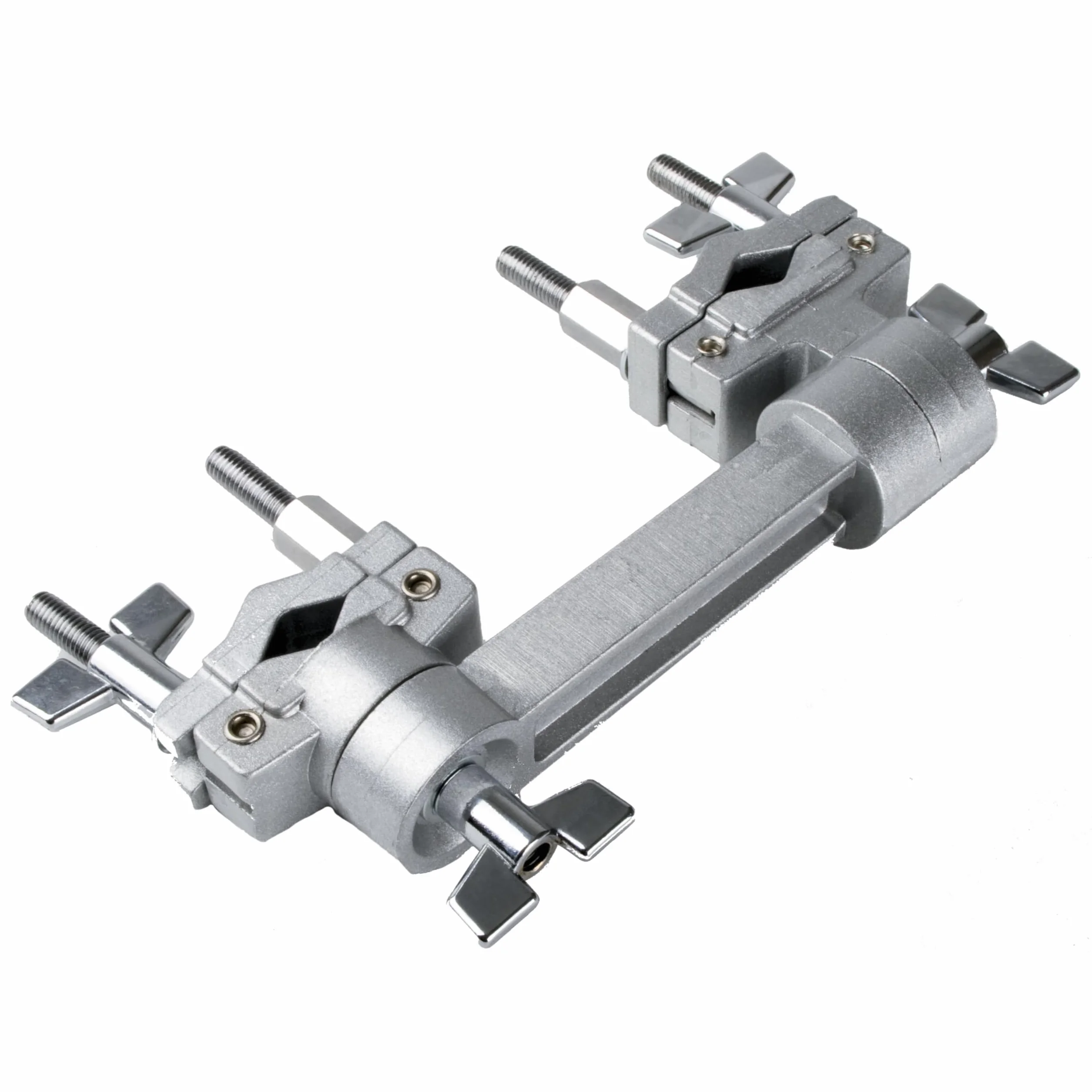 Fame TC-3 Multiclamp, Aluminium Drum Klammer, 2-fach drehbar, für alle gängigen Rohrdurchmesser, Silver Finish, flexible Positionierung