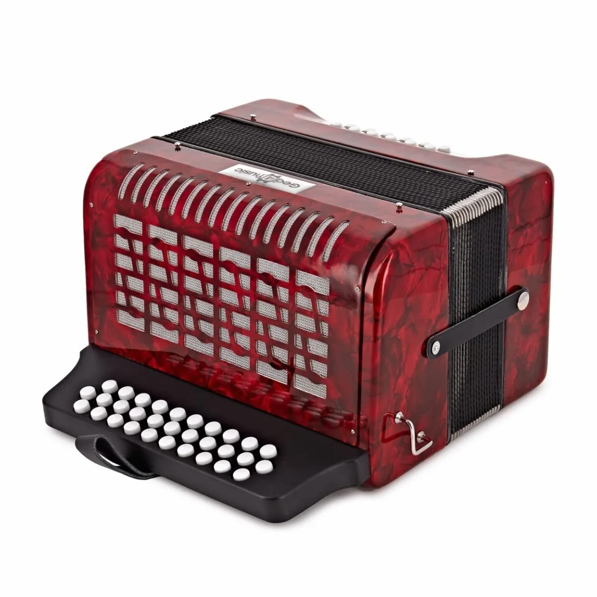 Gear4music Diatonisches Knopfakkordeon 12 Bass mit Hartschalenkoffer