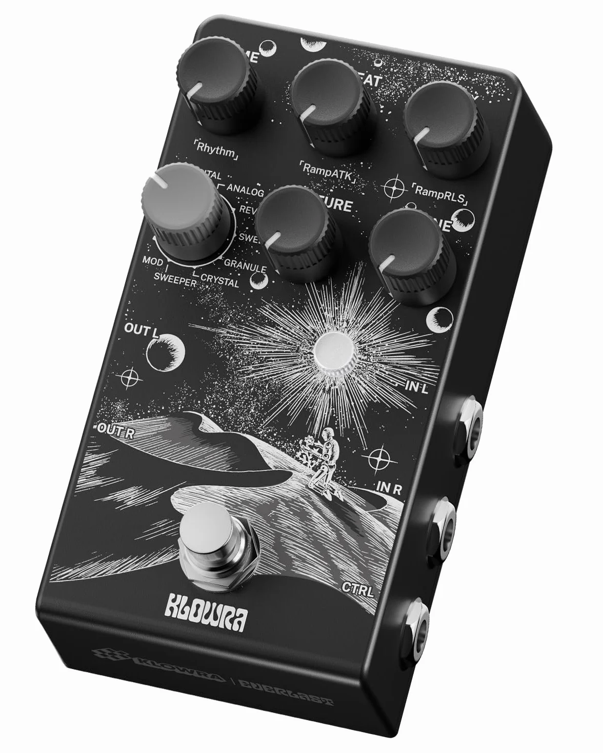 Everlast Delay Pedal für E-Gitarre – Verbesserte 2025-Version Digitales Gitarren-Effektpedal mit 9 Stereo-Delay-Typen, Tap Tempo, True Bypass, Analog Dry-Through, Expression-Pedal-Unterstützung