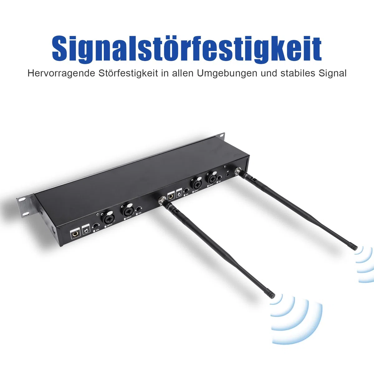 EM200 UHF Kabelloses In-Ear-Monitorsystem 2 Kanal mit 6 Körpersendern – IEM System für Musiker, Bühne, Bandprobe, Live Auftritt, Studio und Kirche