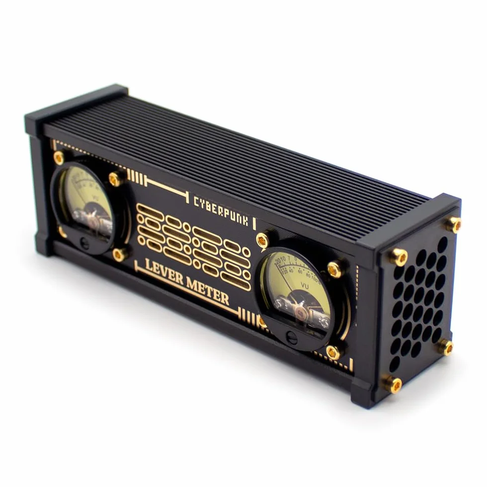 Sound aktiviertes VU Meter, mit RGB Hintergrundbeleuchtung, Stereo Mikrofon Lautstärke, Desktop Audiopegelanzeige, für Heim Audiosysteme