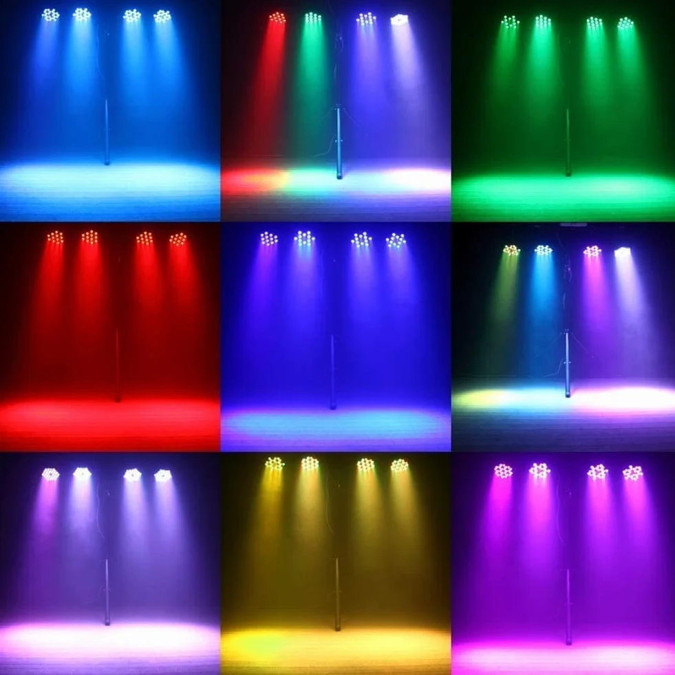 U`King 4 PCS RGB Bühnenlicht Akku mit Par Bag, Wiederaufladbare 36 LED Strahler Par Licht mit Fernbedienung und Timing, Akku Strahler Outdoor für Hochzeit DJ Disco Events Indoor Tanzparty Kirche