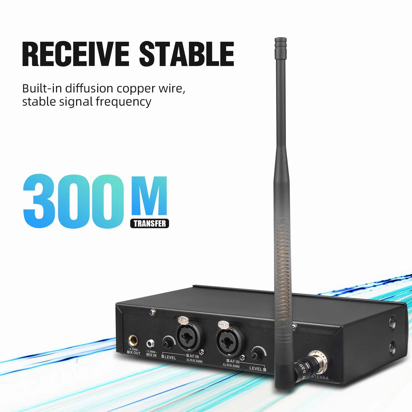 D Debra ER-102 UHF Single Channel Wireless In-Ear-Monitorsystem mit Sender und Empfänger für Bühne, Aufnahmestudio, Musiker, Monitoring (1 Bodypack with Transmitter)