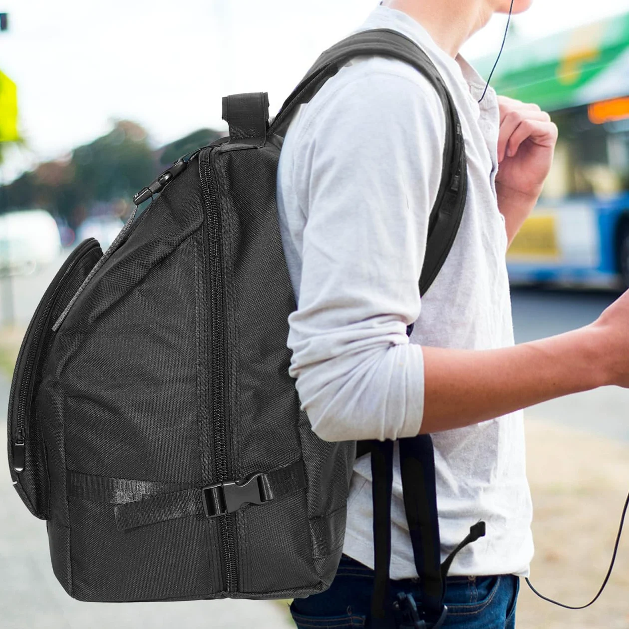 Vaguelly Akkordeontasche für 80-96 Bass Akkordeon, Gepolsterte Akkordeon Koffer Gigbag Rucksack mit Schultergurte, Zubehör Tasche, Erwachsene Instrument Tragetasche, schwarz