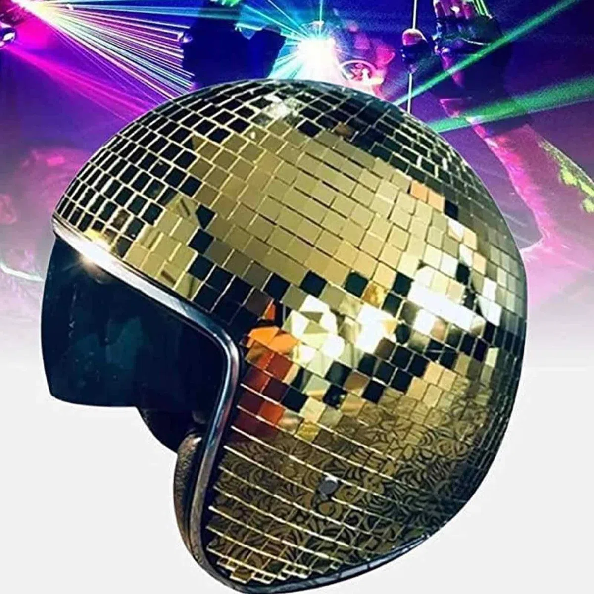 Discokugel Hüte, Disco Spiegel Hut, Glitzer Spiegel Glas Disco Ball Hut, DiscoKugel Spiegel Hut Mit Einziehbarem Sonnenschutz, Glas Disco Kugel Hut Für Club, Bühne, Bar(Silber)