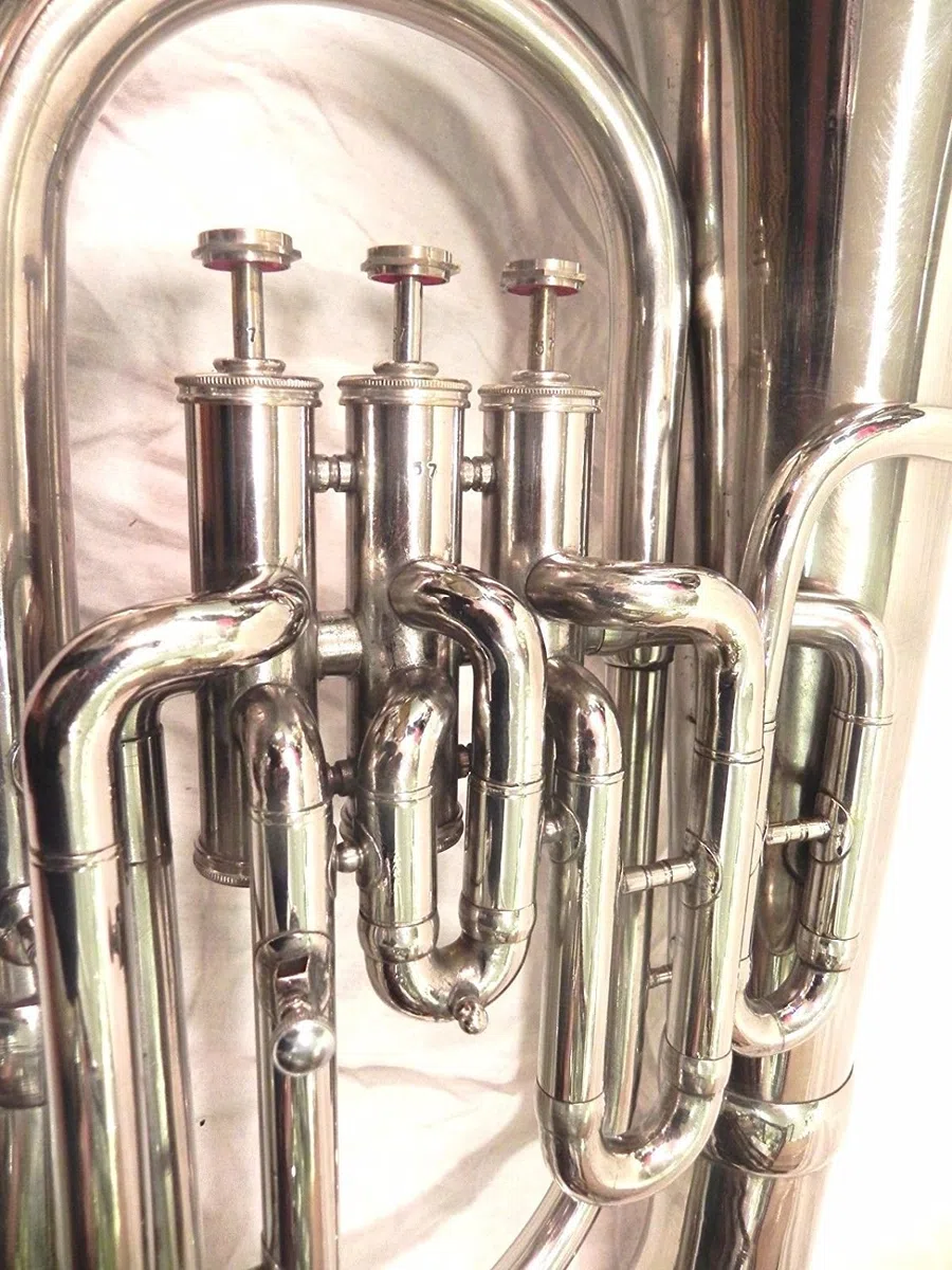 Euphonium Silber Chrom Polish 3 Ventil Euphonium & Mund Stück mit Tragetasche by sonorous
