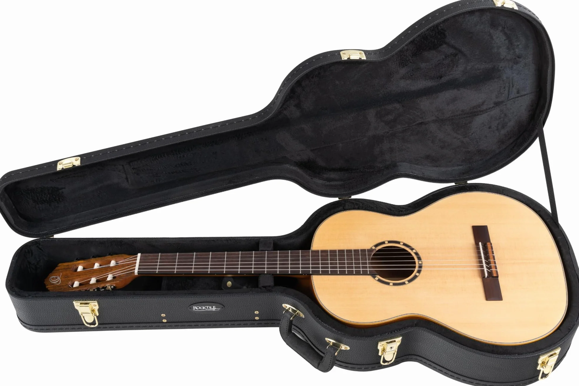 ROCKTILE Koffer für Klassik-Gitarre - Robuster Hartschalen-Formkoffer im klassischen Look
