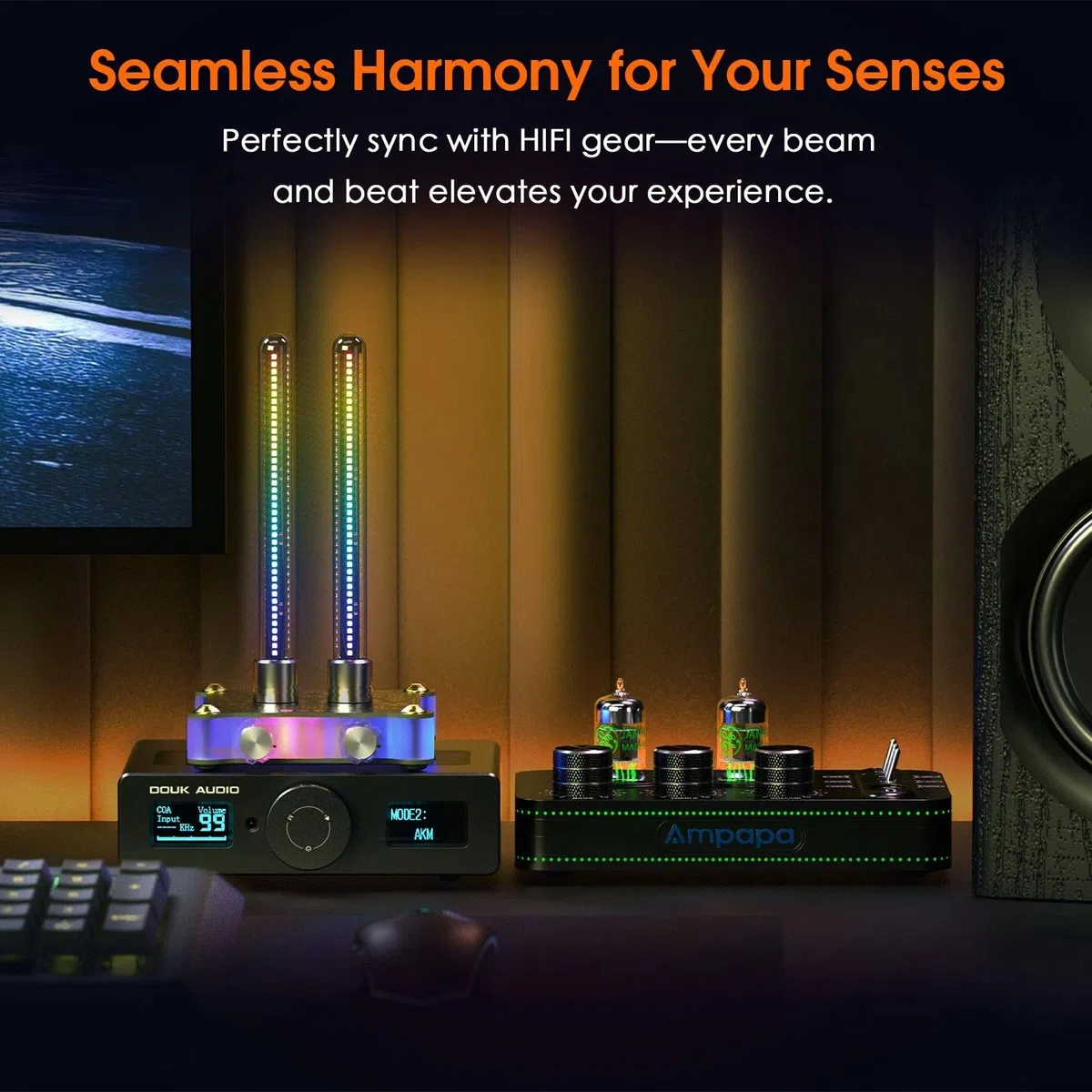 Nobsound RGB LED Tube Musik Spektrum Rhythmus Licht Retro Sound Level Meter Mic Pickup für Home Stereo System Desktop Geschenk, mit Empfindlichkeitseinstellung
