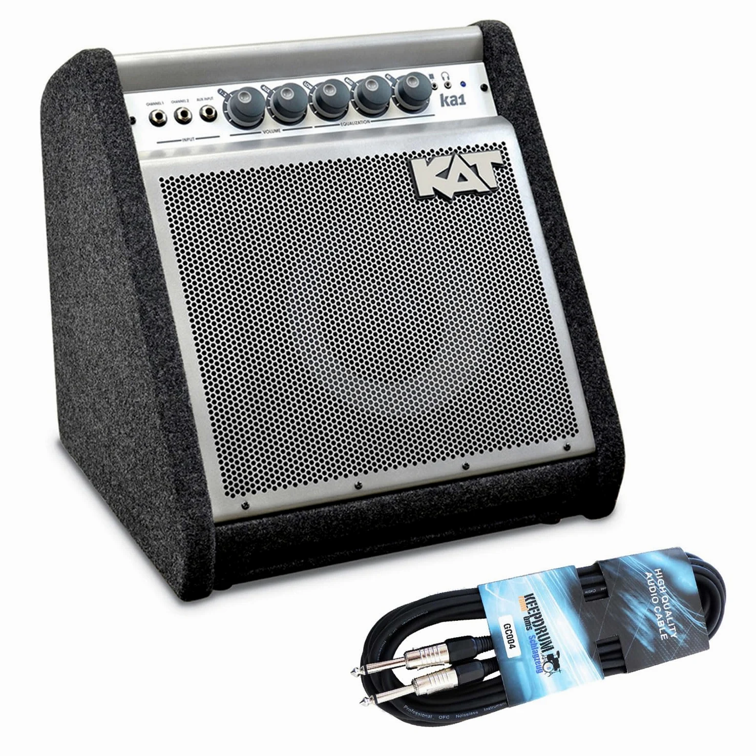 Kat KA-1 E-Drum Monitor Schlagzeug-Verstärker + keepdrum Klinkenkabel