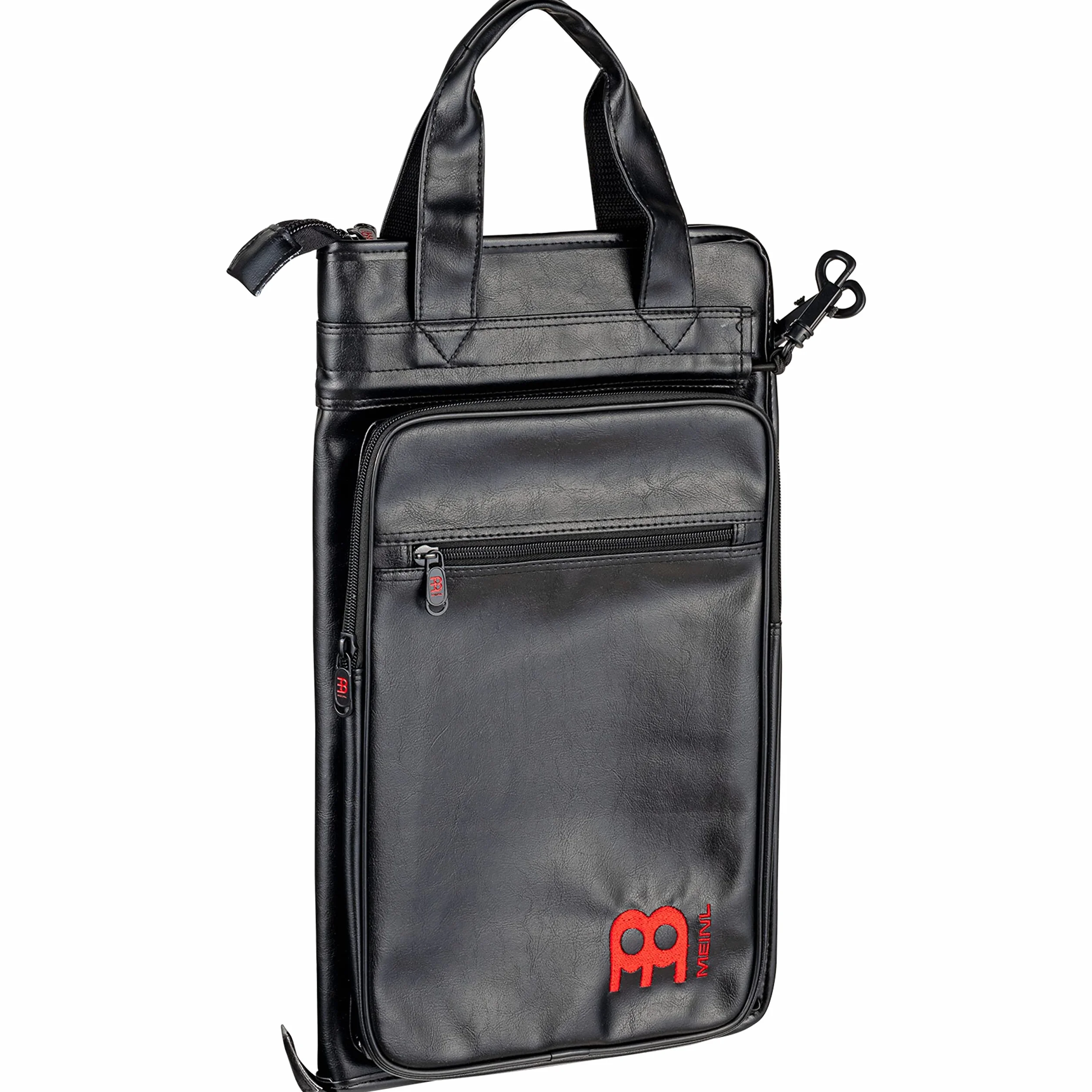 Meinl Cymbals Deluxe Stick Bag – Drumstick Tasche mit Rucksackgurt für Sticks, Rods, Jazz Brushes und Mallets plus externe Fächer – Schlagzeug Zubehör, Schwarz (MDLXSB)