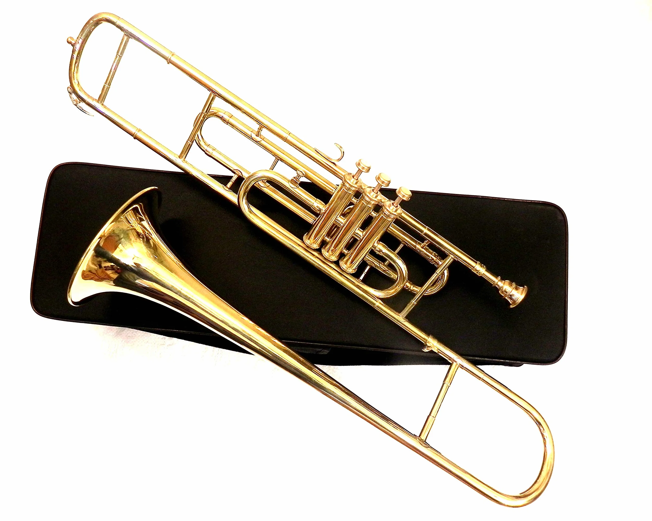 Brass Bb Tenorposaune mit 3 Ventilen für Trompeten- / Crossover-Spieler, Messing, inkl. Designer-Schutzhülle by sonorous