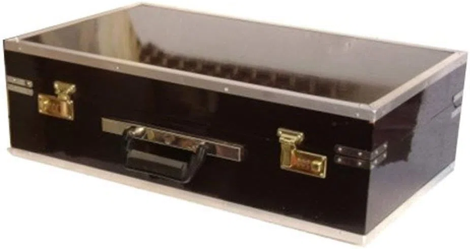 BINA Nr. 17 Deluxe-Harmonium, Edition 2024, 3 1/2 Oktaven, kariert und neu gestimmt von Aakrati Musicals, faltbar, spezielles Reeda, 9 Blendenstufen, Palisanderfarbe, indisches Keyboard