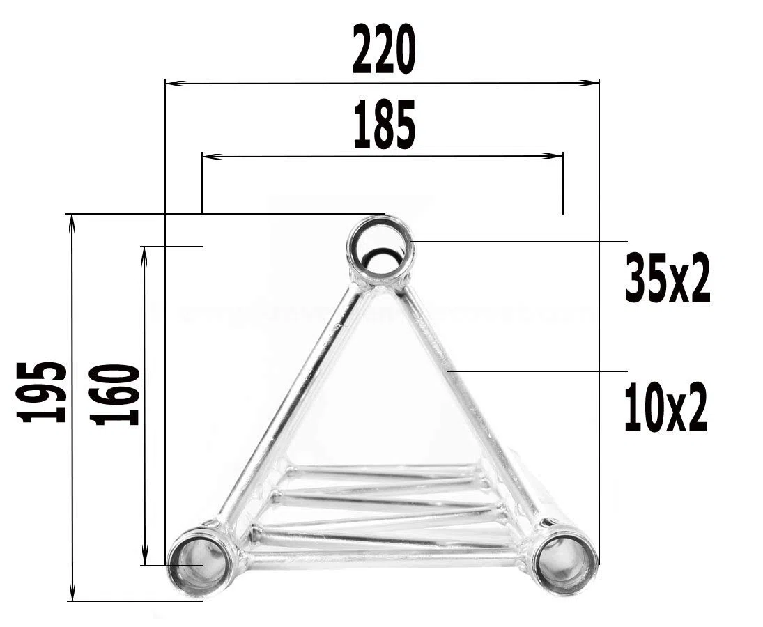 Alu System Trussing AST, Traverse 3 Punkt, Deko Truss, Bodenplatte, male