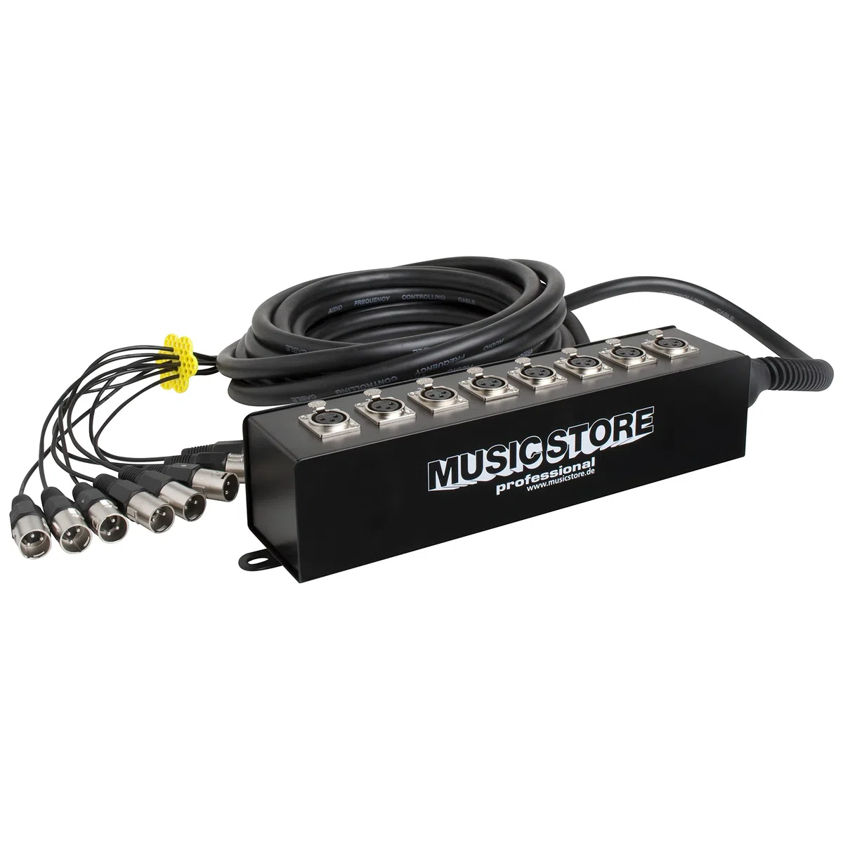MUSIC STORE Multicore 8xXLR, 10m, Professionelles Multicore-Kabel, 8 XLR-Leitungen, Stabile Stagebox