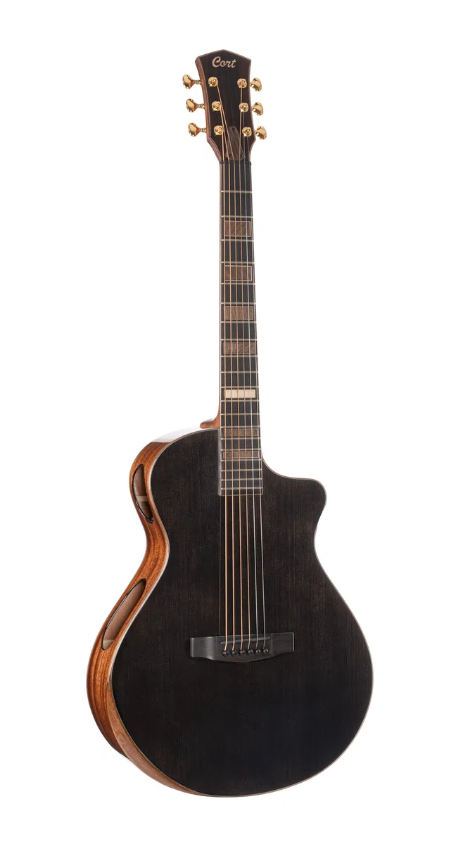 Cort Masterpiece Series Modern Black A/E Gitarre mit Koffer