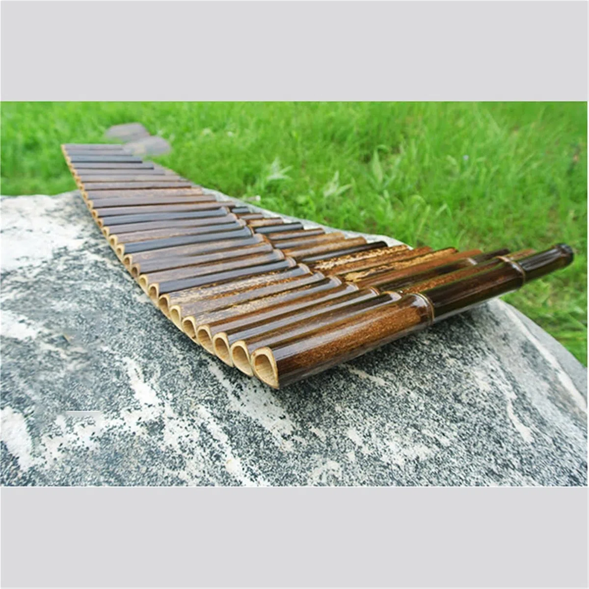 Linkshänder-Panflöteninstrument 25-Rohr-Panflöte Mit C-Stimmung Altvioletter Bambus-G-Stimmung(C)