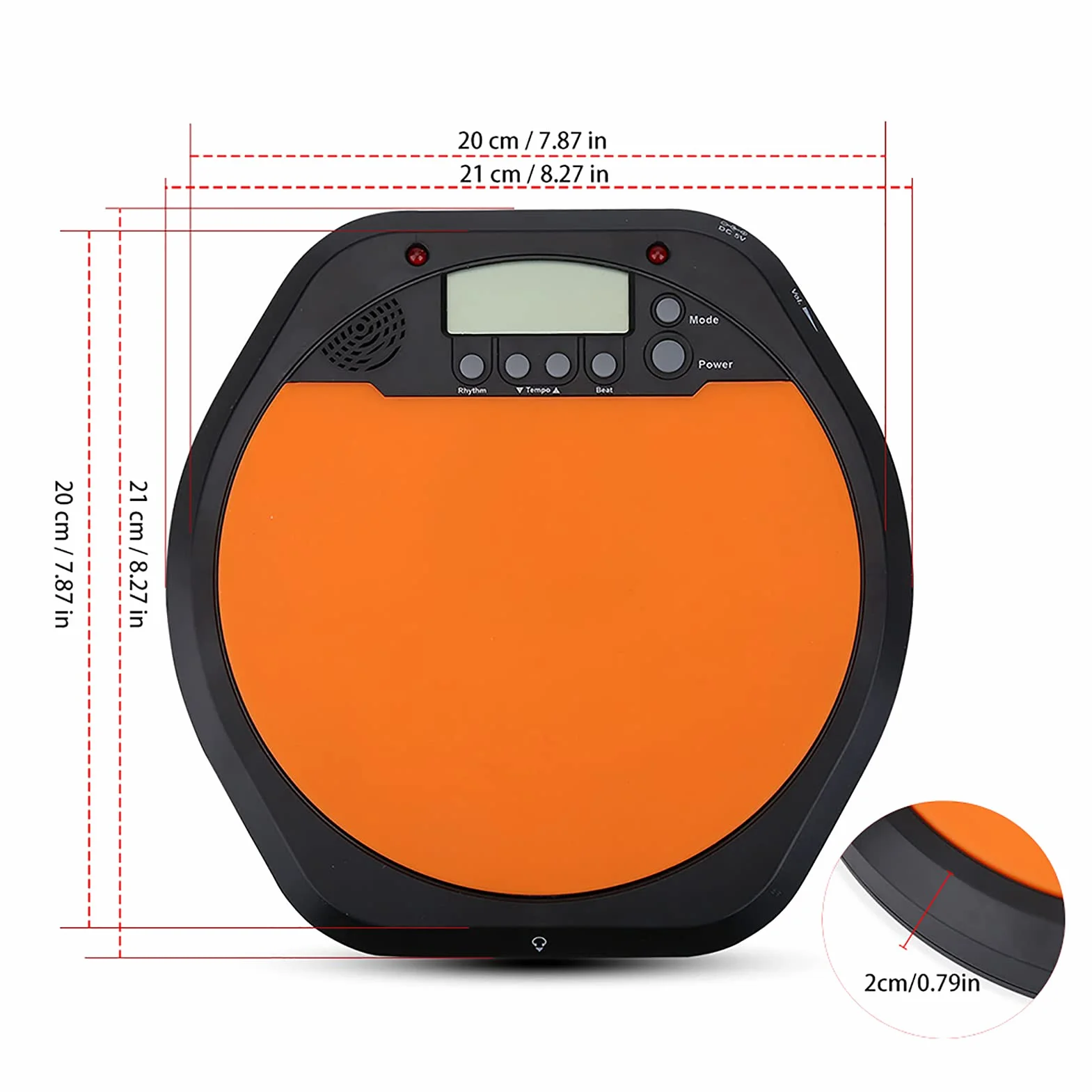Digitale elektronische Drummer Training Praxis Drum Pad Metronom mit Kopfhörer
