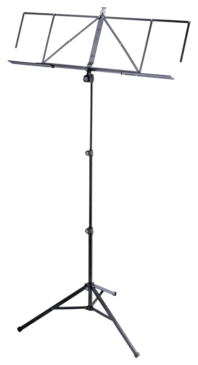 K&M 10062 Music Stand Robby Plus Set (ausziehbarer Notenständer mit Tragetasche) Schwarz