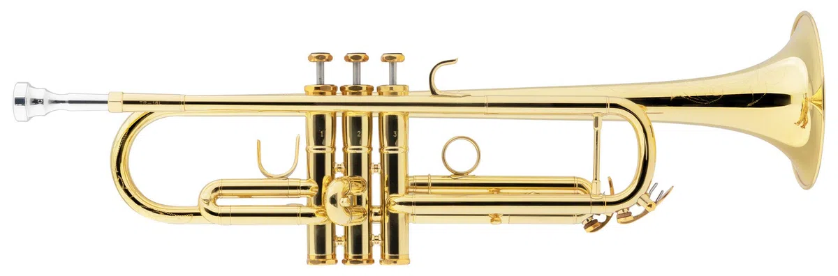 TR-18L Bb-Trompete lackiert - Klarlackierte Trompete in Bb - Aus Messing - Schallbecher-Ø: 124 mm - Edelstahl-Ventile - ML-Bohrung: 11,68 mm - Inkl. Leichtkoffer