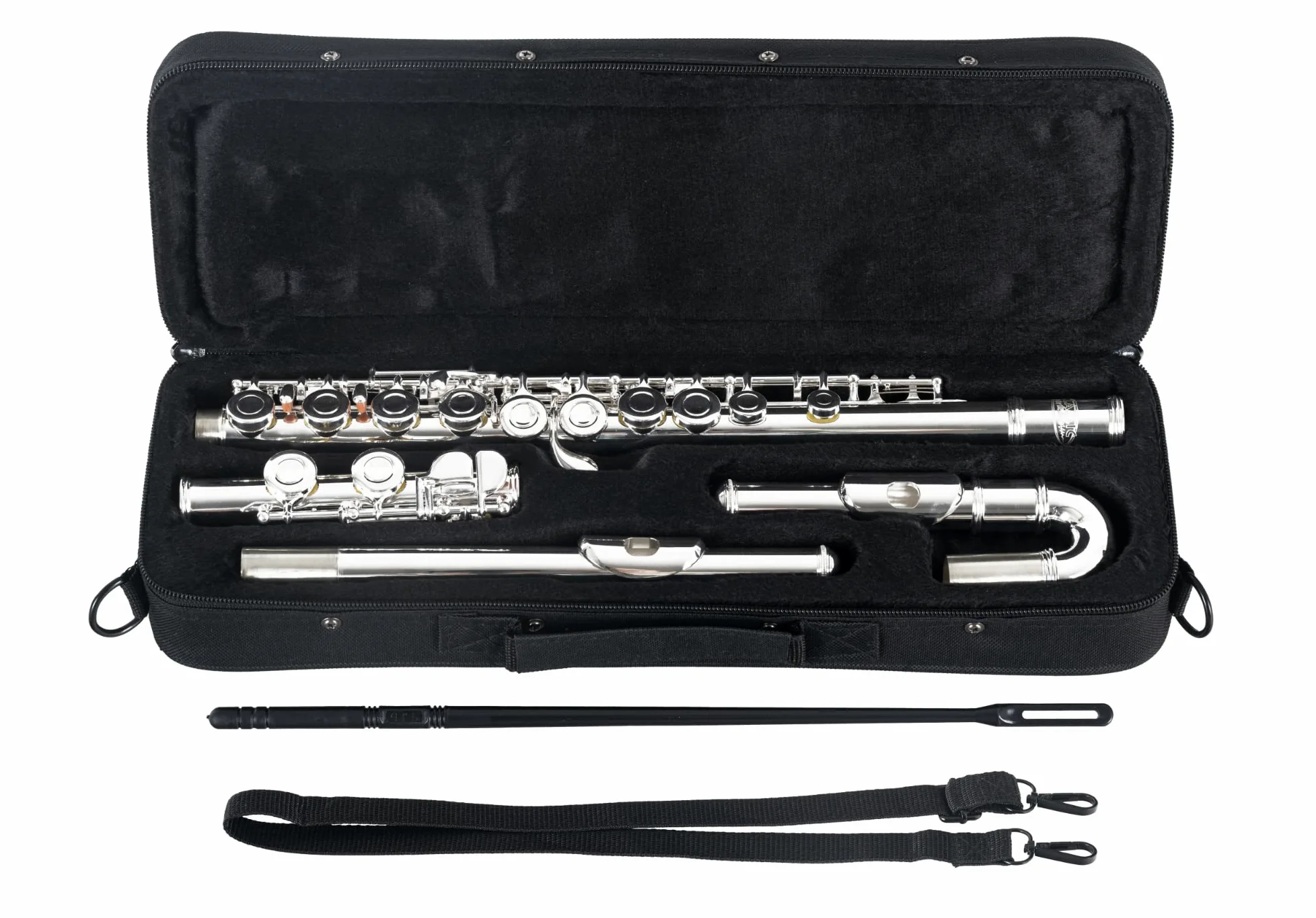 Classic Cantabile FL-200U Querflöte Neusilber Einsteigerinstrument E-Mechanik inklusive Wischerstab Etui