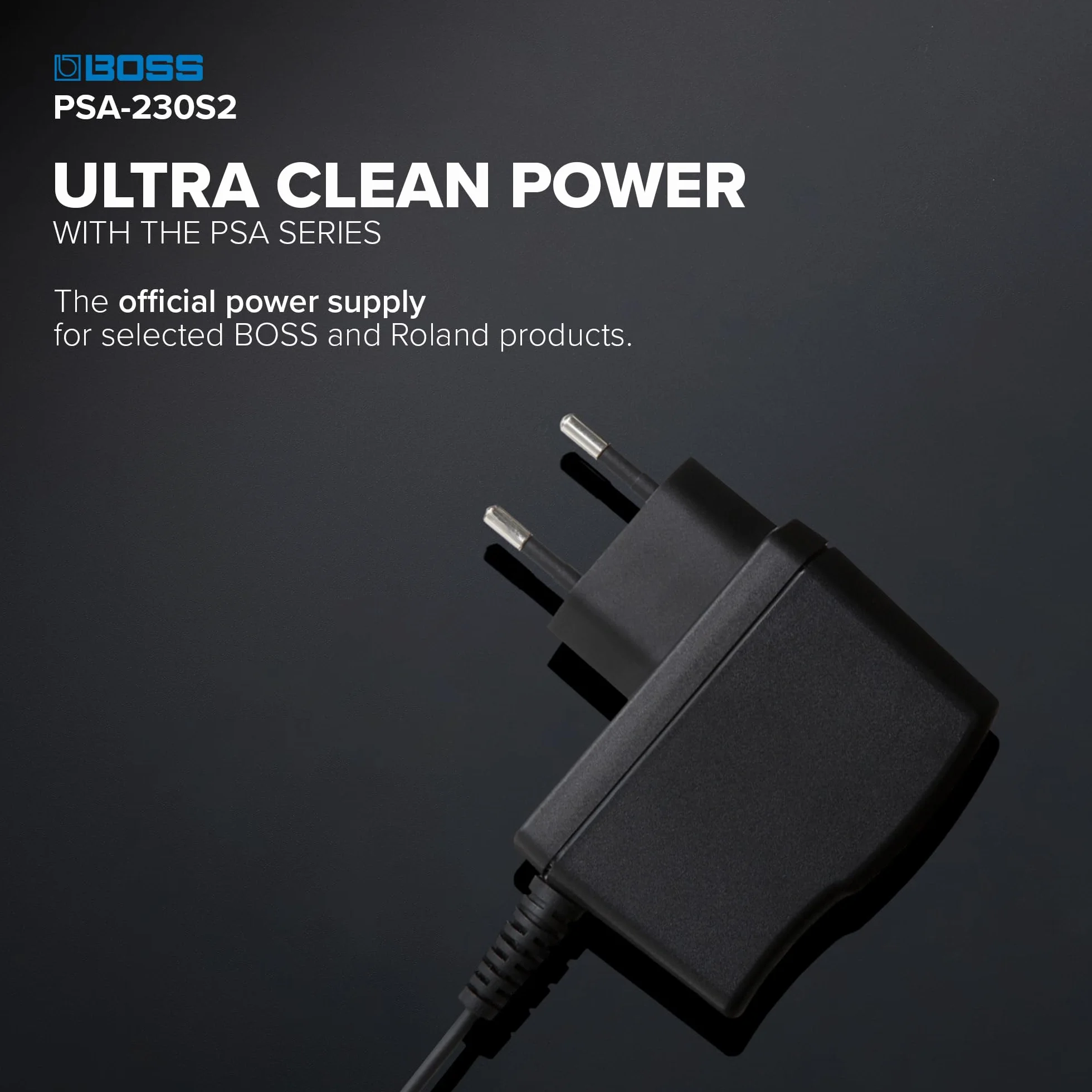 BOSS PSA-230S2 Power Adapter | Netzteil für BOSS Kompakt- und Twin-Pedale, Multieffekte und mehr | Erweiterte Kabellänge | LED-Anzeige für die schnelle visuelle Rückmeldung zum EIN/Aus-Status