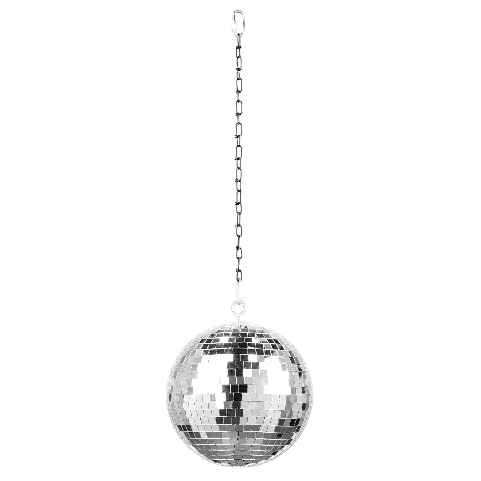 Fuzzix MB30ML - Discokugel mit Motor und Licht, 30 cm Diskokugel mit Antrieb, Batterie, Disco Ball, Spiegelkugel mit stabiler Metallöse, Discolicht Partylicht
