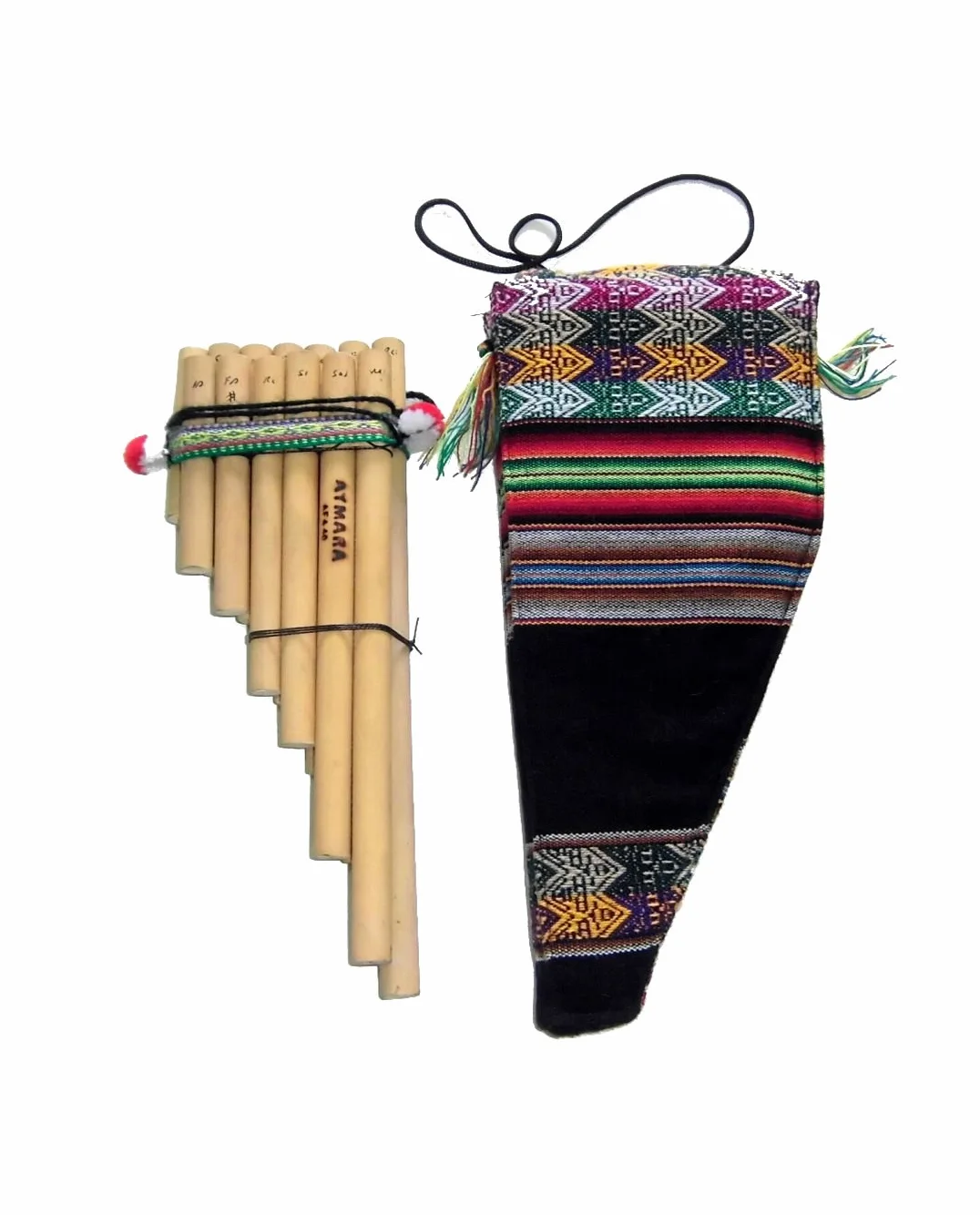 Handgefertigte Peruanische Natur Bambus Panflöte 13 Tubes