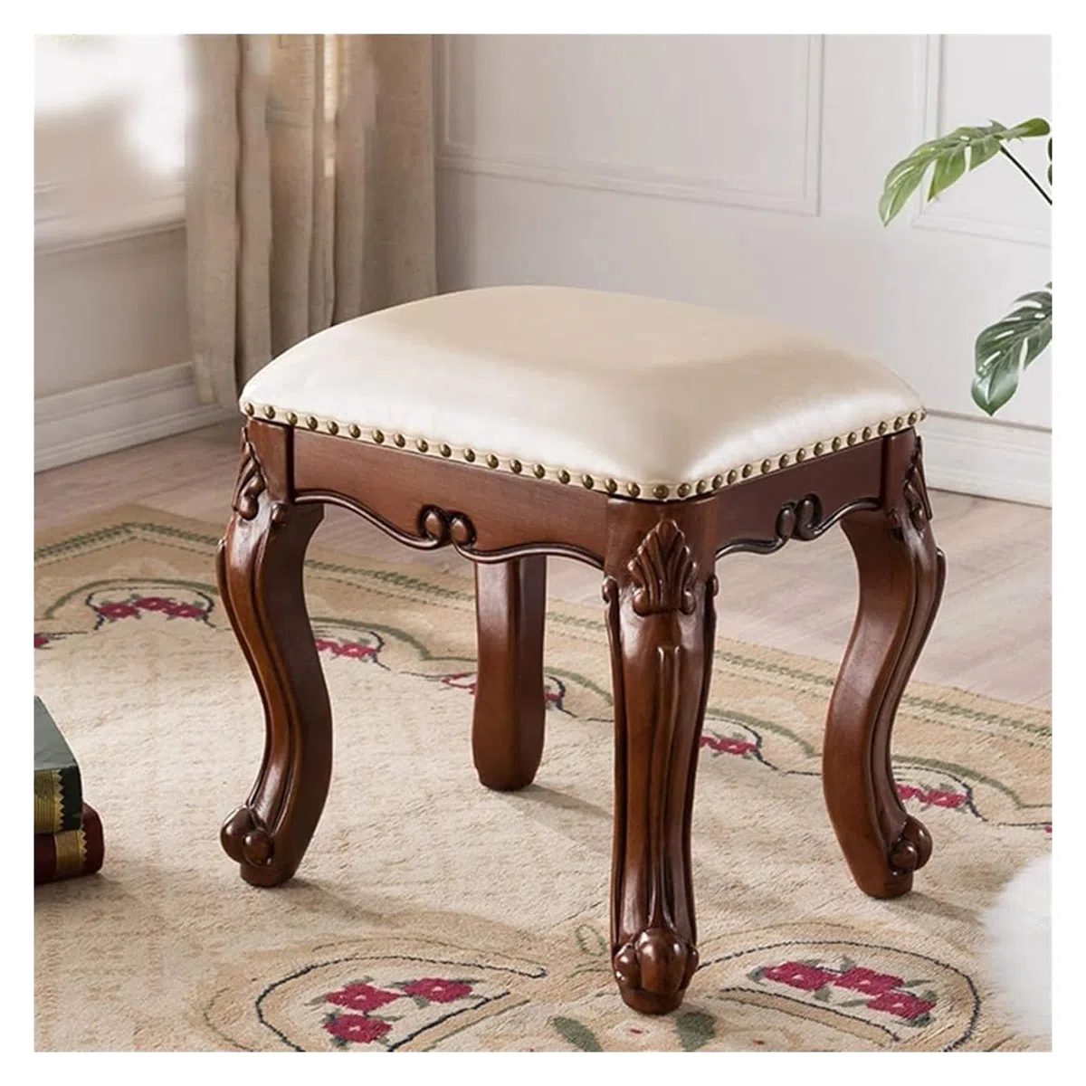 Pianobank, Klavierbank, Klavierhocker, Schminkstuhl, Klavierhocker, Schminkhocker, Schuhwechselhocker for den Haushalt, Schminkhocker for das Schlafzimmer(White)