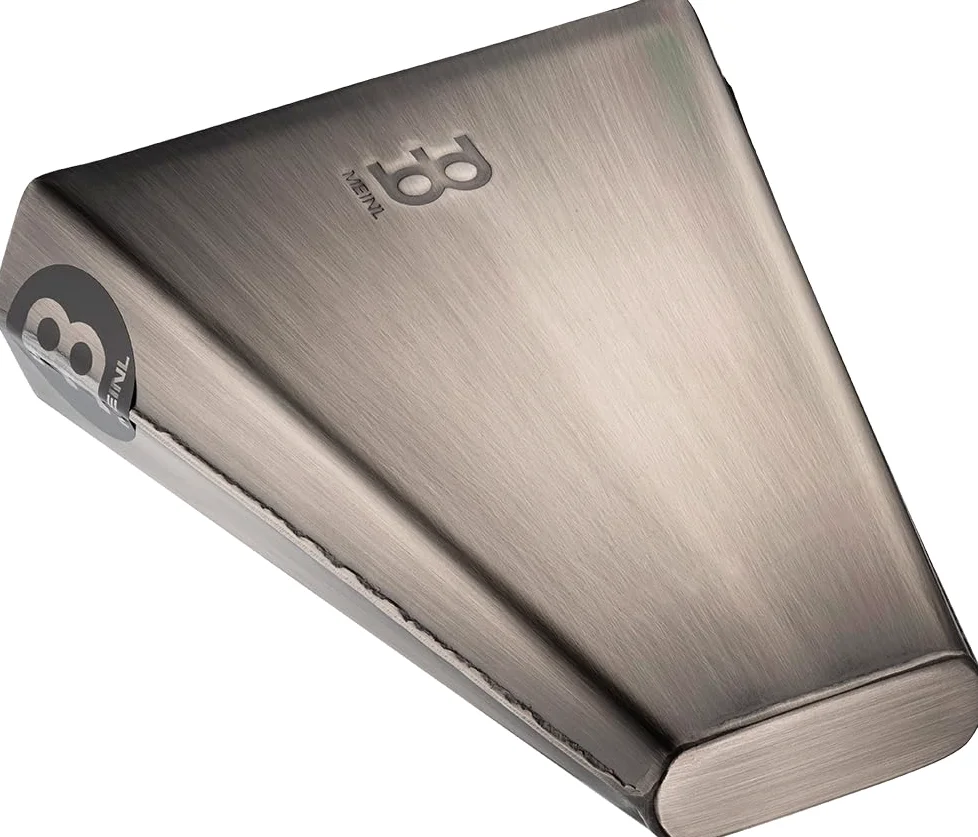Meinl Percussion Handheld Cowbell Instrument - Großes Aufschlagidiophon - Länge 7,75 Zoll - Stahl, Silber (STB785H)