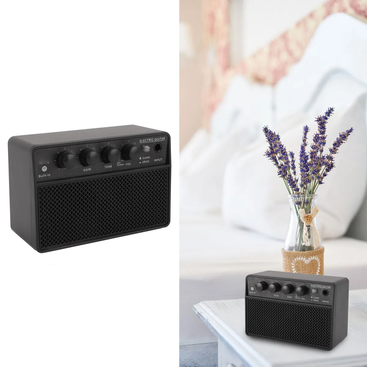 Tragbarer 10-W-Bassverstärker mit Wiederaufladbarem 3, 7-V-2000-mAh-Akku, Kleine Größe und Elegantes Design, Plug-and-Play, USB C, 4 Stunden Nutzungsdauer, 6, 35-mm-Eingangsbuchse