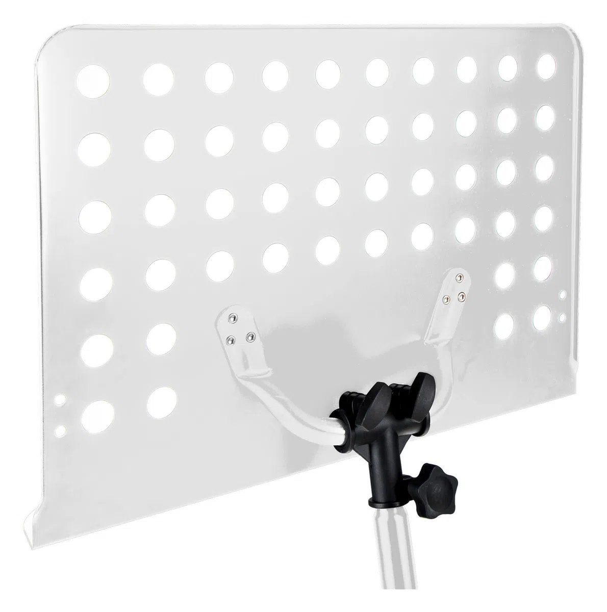 Classic Cantabile Metall Orchesterpult Lochblech - Stabiler Notenständer mit Lochblechauflage - Höhenverstellbar von 58 bis 100cm - Notenpult mit Extra breite 50 cm Auflage - Weiß