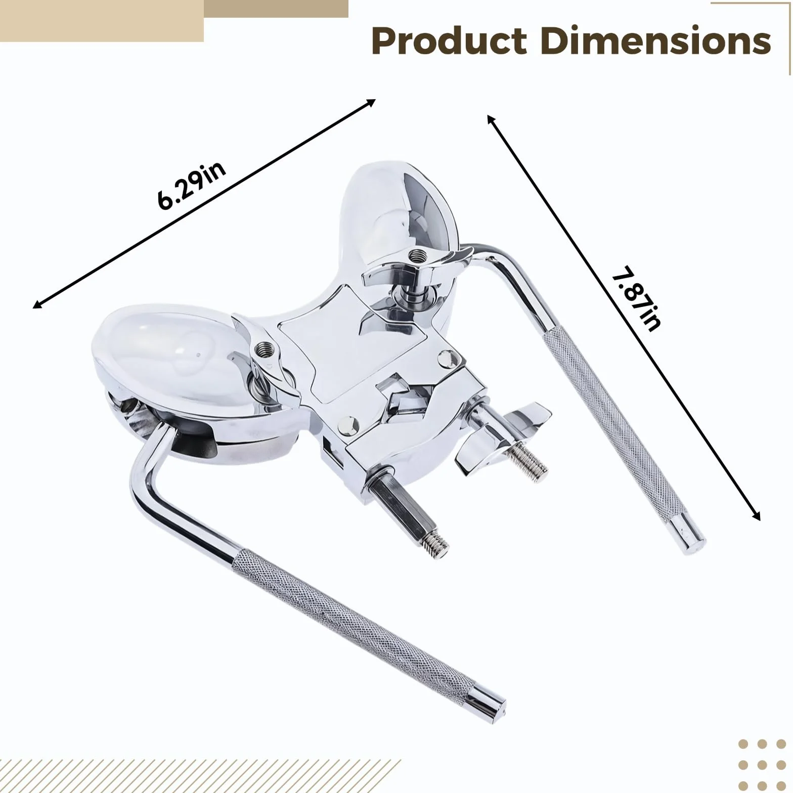 Solide Aluminium-Legierung Drum Rack Klemme, Doppel-Tom-Halterungsständer, galvanisierte Trommelhalterung, rostbeständiges Design, perfekt als Ersatz für Doppel-Tom-Trommel-Set
