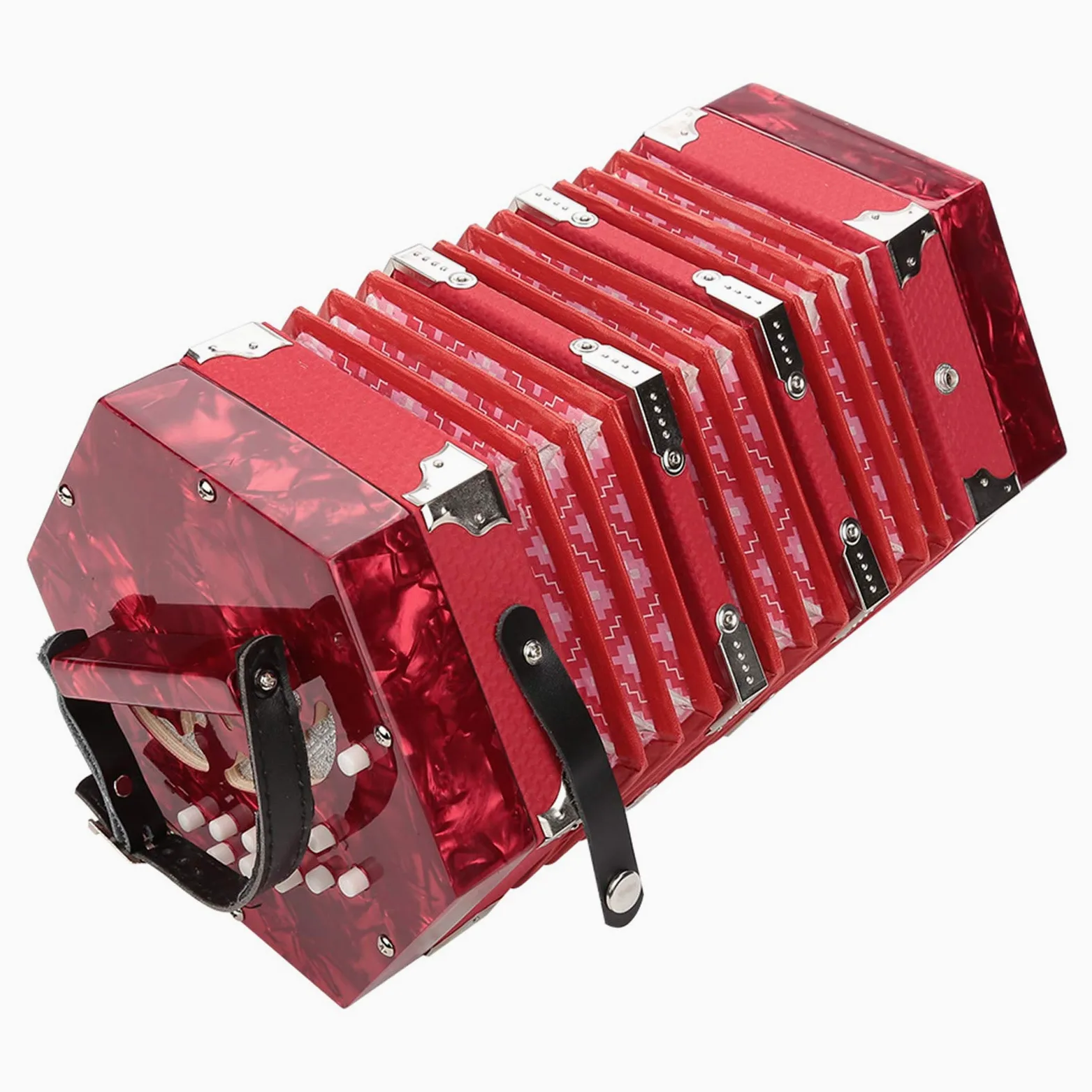 20-Tasten-Concertina Leicht und robust für Anfänger(Red)