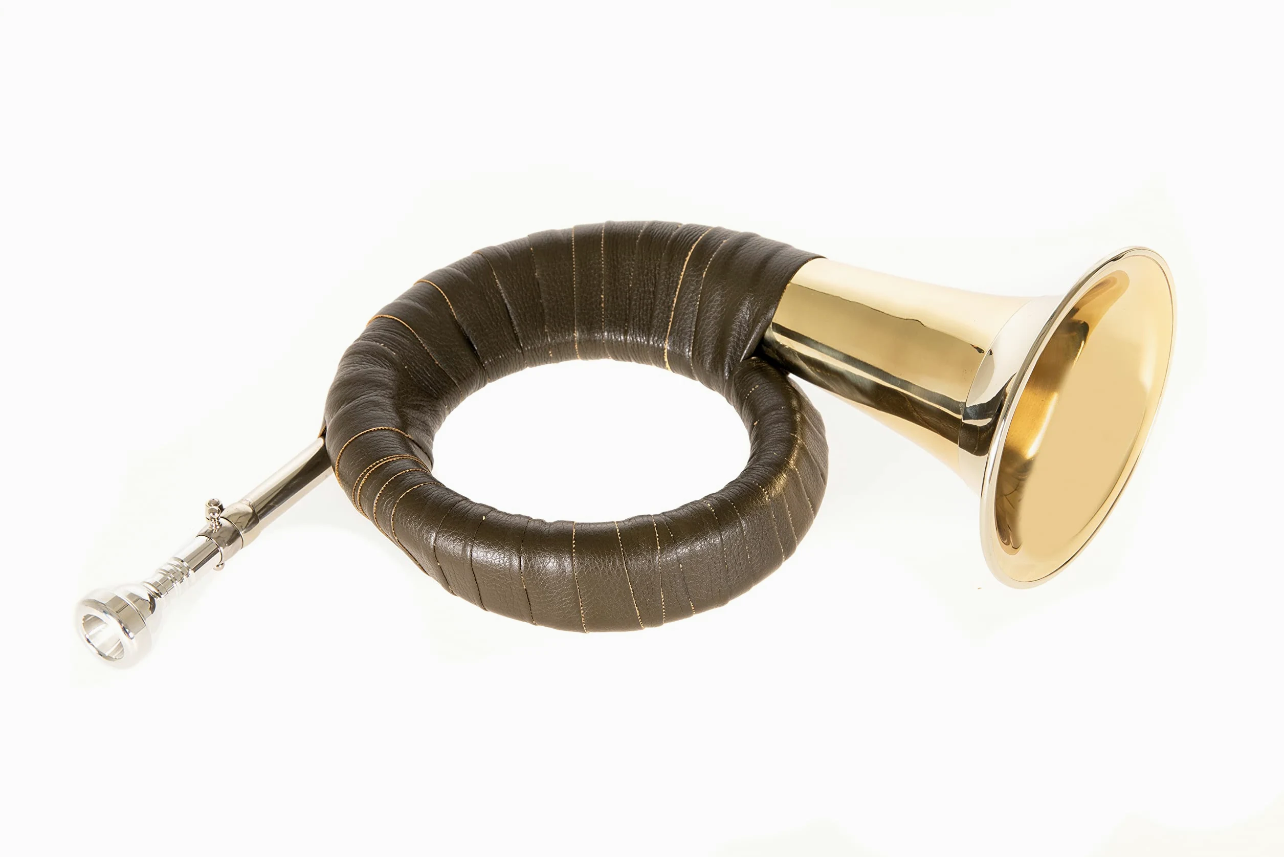 Roy Benson Fürst Pless-Horn HH-101 (Premium Messing Schallstück, 120mm Schallbecher Design, Neusilberkranz, exklusiver Stimmzug, elegante grüne Kunstlederumwicklung, inkl. Nylon Tasche)
