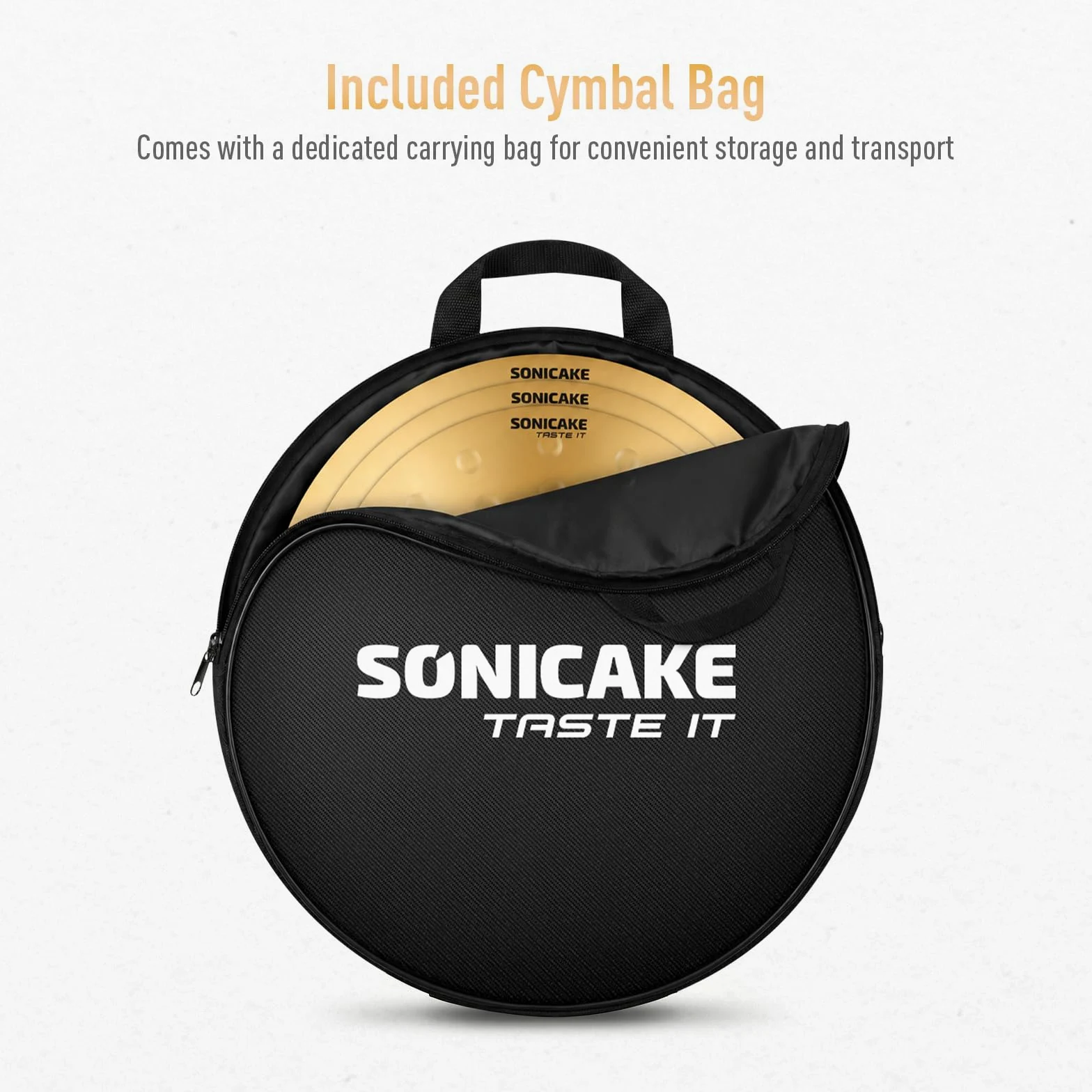 SONICAKE Clap Stack Effect Becken Set 11"+13"+15" Stackbar, aus Massivmessing für Drum Kit, Übung, Studio & Bühne 3 Stück