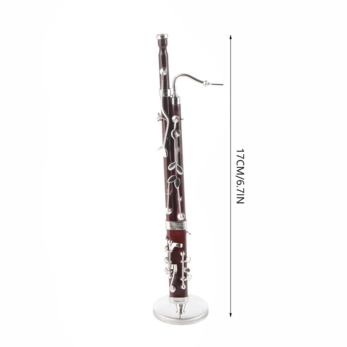 Fagott Ornamente,Burgunder Bakelit Fagott Ornament Dekoration Miniatur Dekoration Mini Musikinstrument Modell Handwerk 17cm